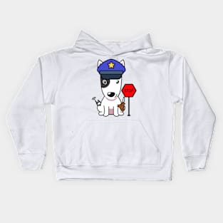 Funny Bull Terrier Policeman Kids Hoodie